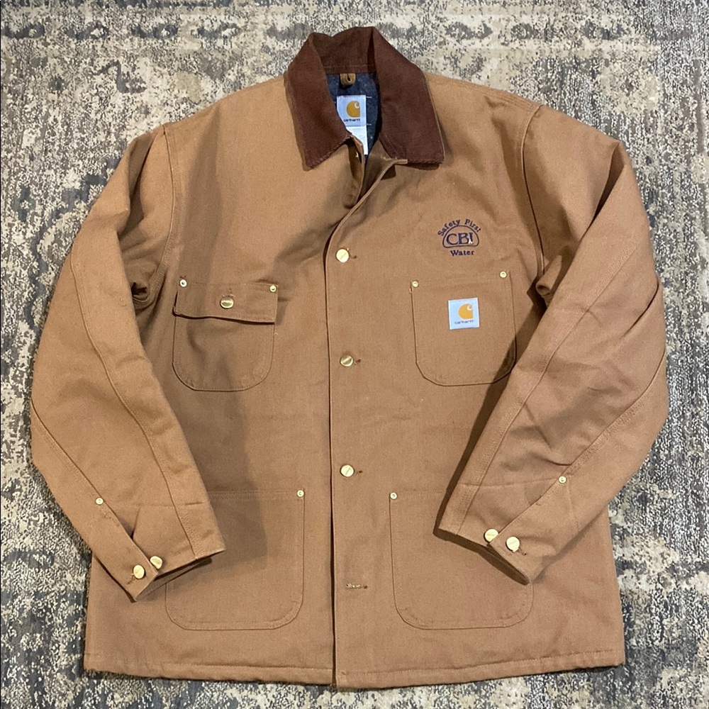 Carhartt Brown Military Field Jacket with Corduroy Collar